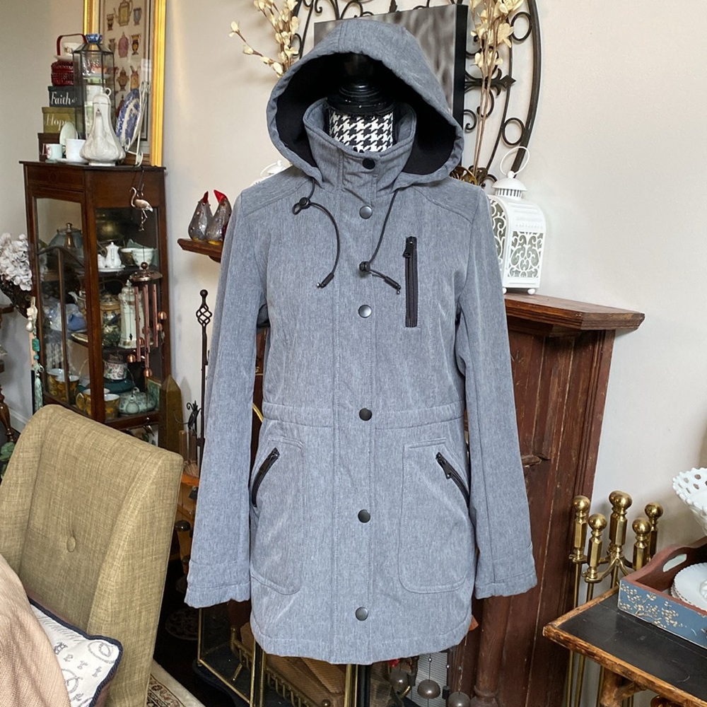 BIG CHILL Gray Hooded Zip/Snap Coat Size M